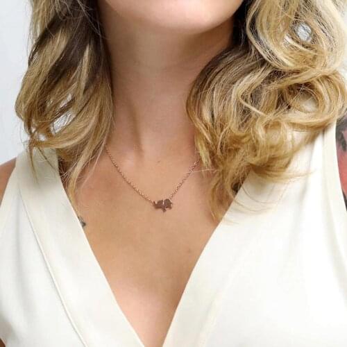 Elephant Necklace Elephant Jewelry Kids Jewelry Kids Initial Necklace Baby Girl - SEN Organza Bags FSN0002