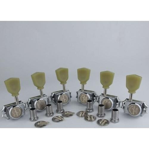 GUYKER Tuning Pegs Deluxe Vintage Style Guitar Machine Heads Locking String Tuners for lespaul Guitar Chrome silvery/Nickel