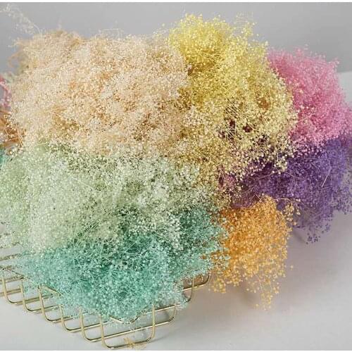 Eternal Gypsophila Dried Flowers Bouquet Artificial Plant Wedding Table Decoration Cute Aesthetic Room Decor Accesories For Home