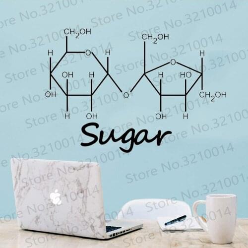 Sugar Molecule Wall Sticker Vinyl Home Decor Art Design Education Science Readding Room Decals Laboratory Classroom Mural PW681