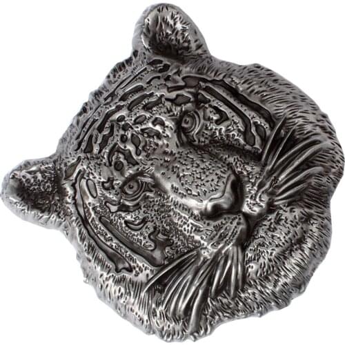 Vintage Solid Metal 3D Tiger Head Belt Buckle Mens DIY Leather Accessories