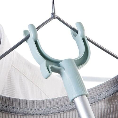 Retractable Rods Adjustable Clothing Fork With Hanger Aluminium Pipe Clothes Hanger