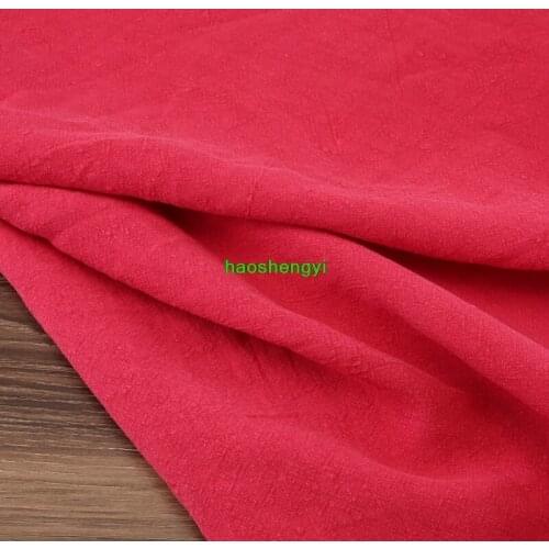 High-end graphite craft washed literary and artistic rustic pure linen pants gown clothing fabric