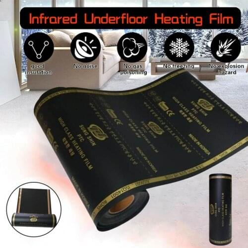 Healthy Infrared Heating Film Underfloor 220V Electric Warm Floor Heating 50cm Width Heating Carbon Film Heater No Noise
