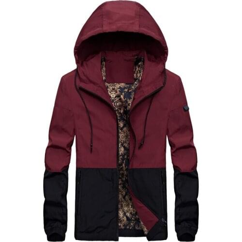 M-XXXL (bust 116 cm) new thin colorant match jacket, Slim-fitting men 's Hoodies fashion man' s long sleeve coat male clothes