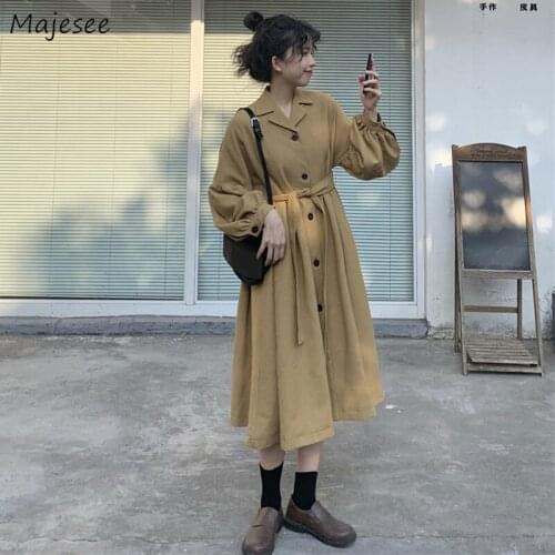 Long Style Trench Women Preppy Version Students Harajuku All-match Leisure Wind-proof Outerwear Ulzzang Chic Tender Female Coats