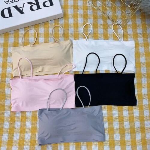 Women Sling Tube Top Sexy Bra Top Breathable Chest Pad Wearing Underwear strapless blouse tube top bandeau top 2021