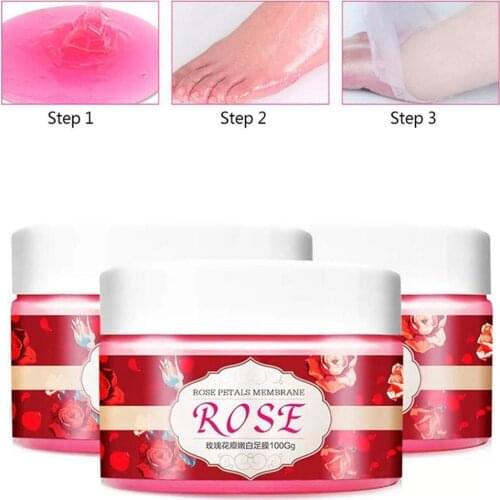 1 Bottle Rose Repair Foot Mask Natural Ingredients Wax Foot Soften Nail Foot Wax Treatment Care Paraffin Moisturize Fungal D0E6