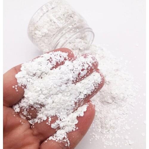 1Kg/Pack Shiny Nail Art Powder Pearl White/Black Sequins Manicure 0.2/0.4/1/3mm Mixed Size Chunky Nail Glitter Flakes Bulk RO-8