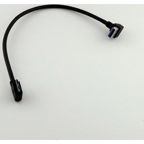 1pc USB 3.0 Down Angled A Male to Micro Left Angled B Male Data Adapter Cable 27cm