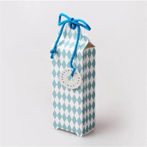 10pcs/lot Fresh Blue Prismatic Rectangular Hand Jewelry Carton Universal Square Socks Gift Box Wedding Party Favor Candy Box