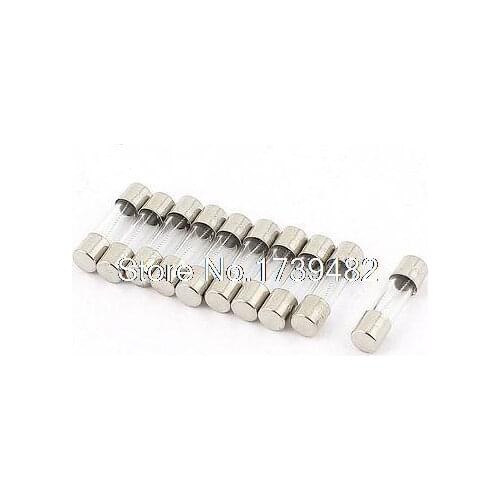 10Pcs 250V 500mA 0.5A Slow Blow Glass Fuses Tube 5mm x 20mm