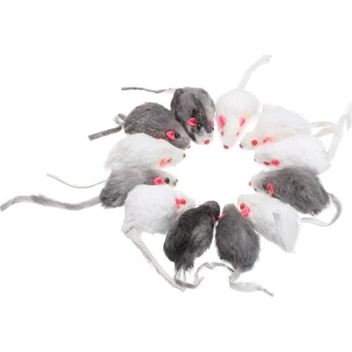 12Pcs Fur Mouse Squeaky Sound Mice Rat Toy For Pet Cat Kitten Puppy Playing Fur Mouse Toy For Pet Cats Dogs
