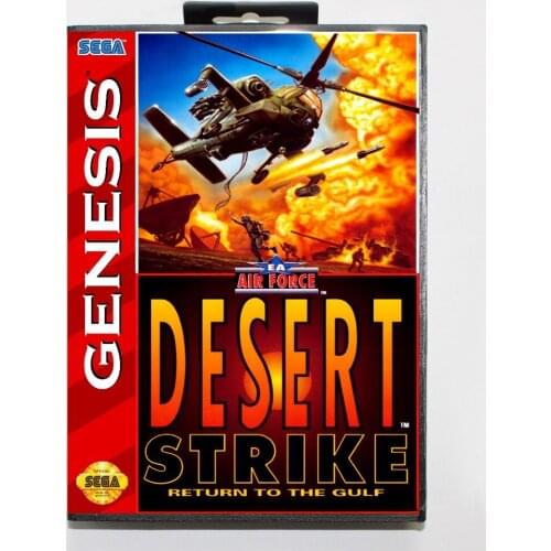 16 bit Sega MD game Cartridge with Retail box - Desert Strike game card for Megadrive Genesis system