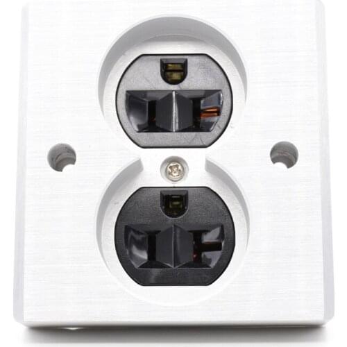 2pcs black High Quality Power US AC Power Receptacle Wall Outlet pure Copper plated Socket