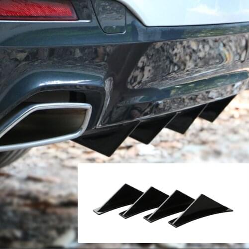 4pcs Car Rear Spoiler Universal Car Rear Bumper Diffuser Car Back Bumper Spoiler Splitter Car-Styling Car Accessories