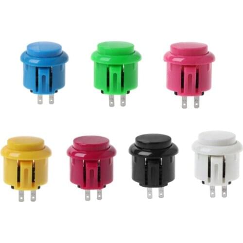 5pcs 24mm Arcade Game Round Button Built-in Small Micro Switch For Jamma Mame For DIY Arcade Controller Round Push Button