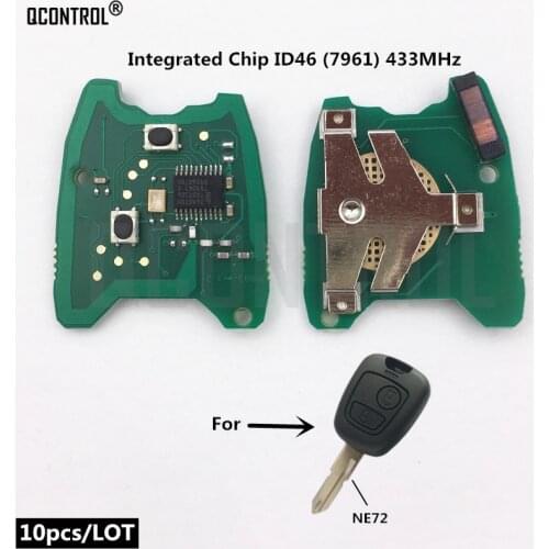 QCONTROL Car Remote Key Circuit Board for PEUGEOT 206 207 ID46 PCF7961 Electric Chip 433MHz Control Alarm