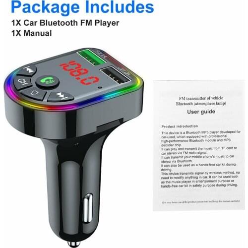 Bluetooth Car FM Transmitter MP3 Player Wireless Radio Adapter Kit 2 USB Charger Cigaret Lighter Power Car Bluetooth FM Player