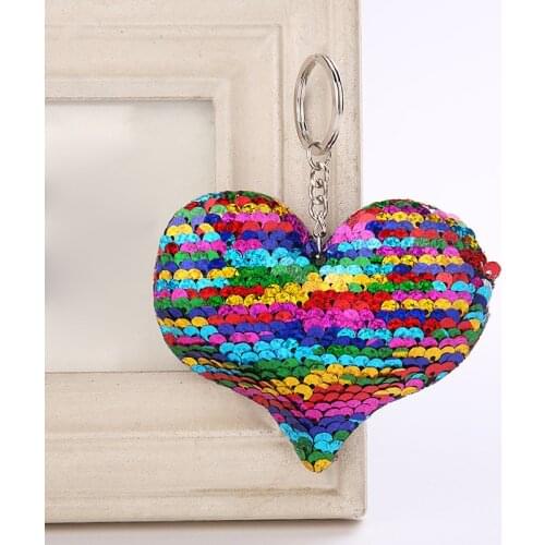 Cute Cat Keychain Glitter Pompom Sequins Key Ring Gifts for Women Llavero Chaveros Charms Car Bag Accessories Key Chain 6C2637