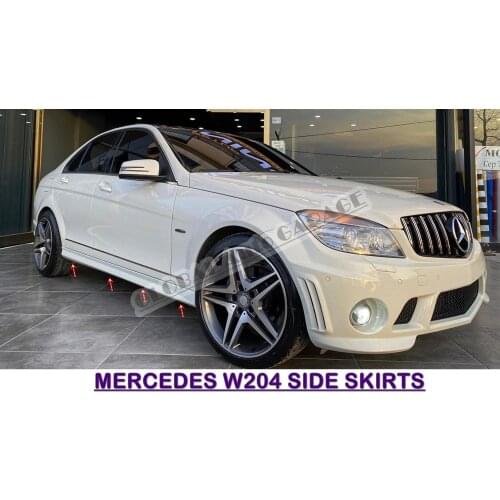 For Mercedes Benz C180 W204 Side Skirt Sill Trim Car Styling Auto Accessory Universal Spoiler Mud Flaps Lip Splitter Bumper Rack