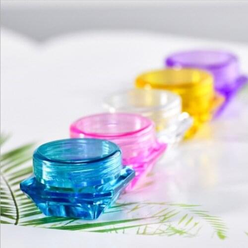 2 pcs 3g 3ml Empty Sample Vials Jar Pot Container Fit Makeup Cosmetic Face Cream Lips Balms Pigment Nail Art Glitter bead