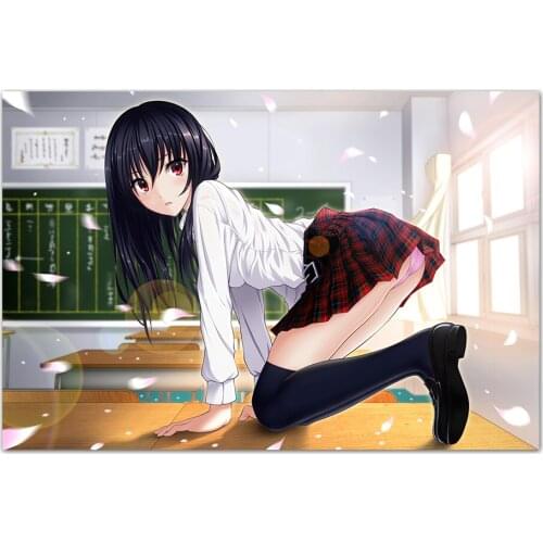 Cartoon Artistic Paintings School Uniform Girl Anime Posters Canvas Wall Art Picture and Prints for Living Room Decor