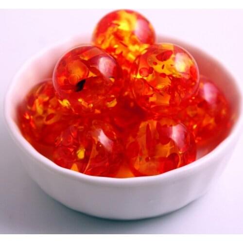 Kwoi vita AAA Quality 12mm 20mm acrylic colorful resin flower shinny beads for jewelry Fashion Necklacemaking