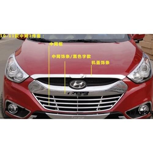 For Hyundai ix35 Front Bumper Center grill Cover Trim Middle Grille Decoration Car Covers 3piece