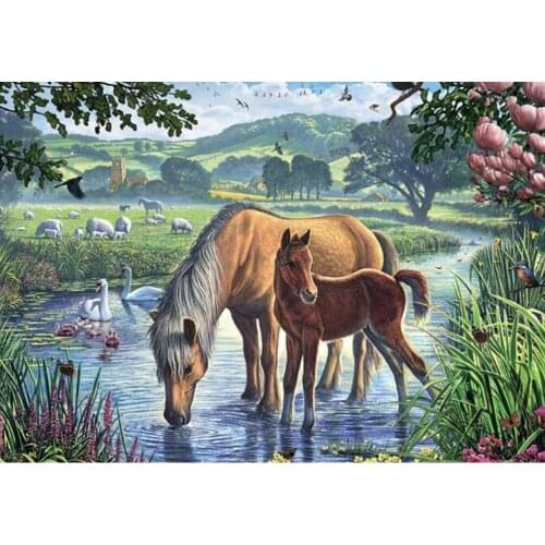 Full Square/Round 5D DIY Diamond Painting Animal horse Rhinestones Mosaic 3D Diamond Embroidery Sale wall home decoration FG1755