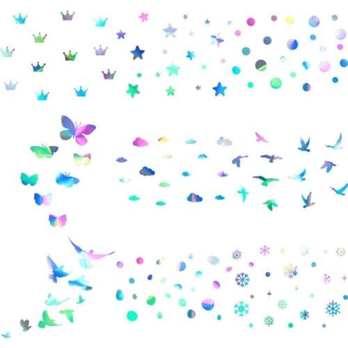 Rainbow Window Film Stained Window Decals Glass Vinyl Self Adhesive Film for Home Door Privacy Protective Decorative Sticker