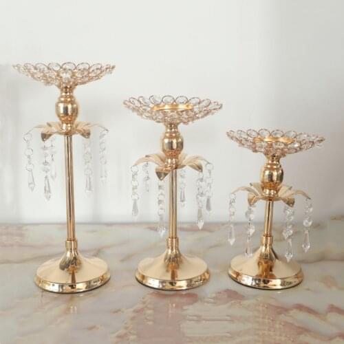 Crystal Tealight Candle Holders Metal Glass Candlesticks Holders Wedding Table Centerpiece Party Christmas Home Decoration