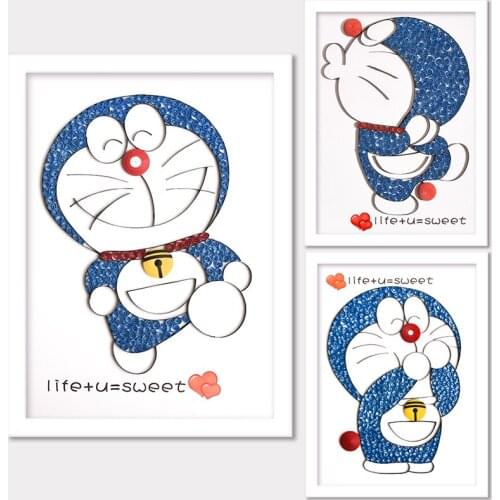 DIY Paper Cute Doraemon Quilling paper home decoration 3d origami paper art craft paper crafts kit decoupage quilling tools set