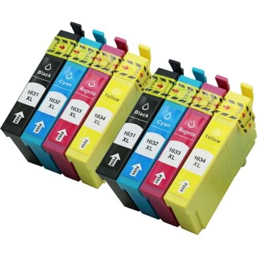 8PK T1631-4 Compatible Ink Cartridge For Epson WF-2010W WF-2520NF WF-2530 E1631 E1632 E1633 E1634 T1636