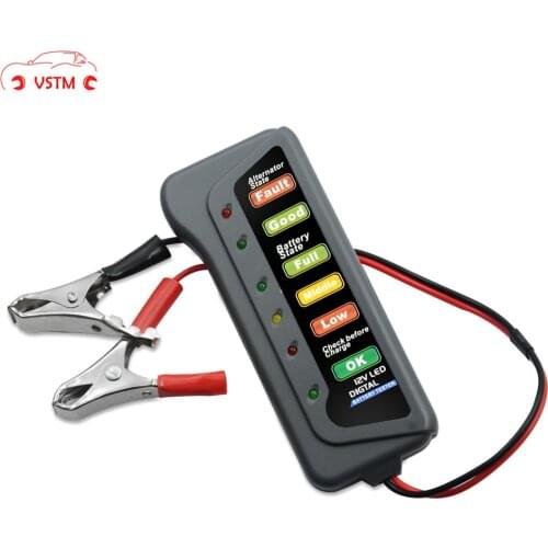 12V Car Battery & Alternator Tester - Test Battery Condition & Alternator Charging (LED indication)