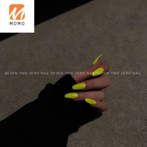 European and American Style Trapezoidal Fluorescent Color Phototherapy Wear Armor Removable Fake Nails