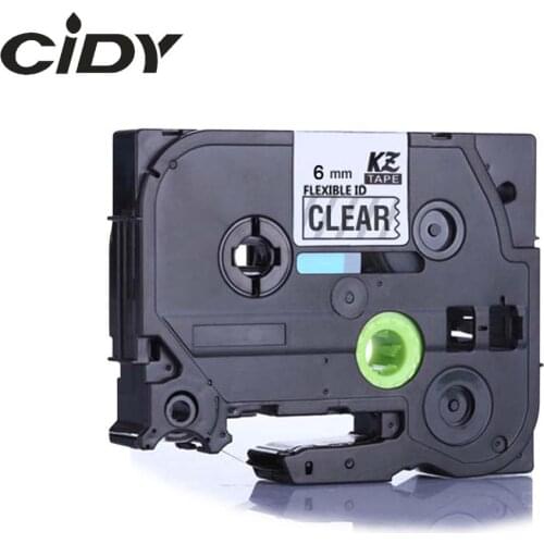 Tze-FX111 6mm black on clear flexible cable label tape tze FX111 tz-FX111 for brother p-touch printer tze211 Laminated Ribbons