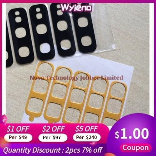 Wyieno 50Pcs/Lot G970 Real Camera Glass Lens For Samsung S10E G970f S10 lite Back Rear Camera Panel With Glue Tracking