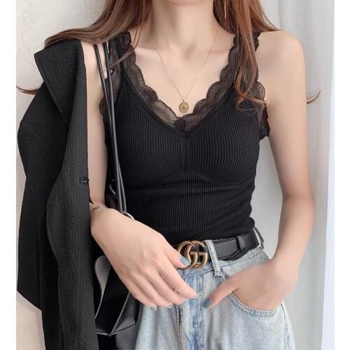 Women 2021 Autumn Wonter Fashion Lace Thermal Vest Tops Female Thick Warm Tank Tops Ladies Solid Color Slim Sleeveless Tops E100