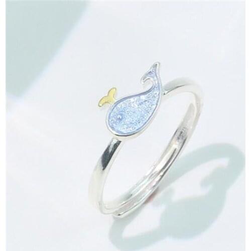 Korean Style Lovely Animal Little Whale Ring Temperament Girl Open Ring Accessories Jewelry Gifts for Women
