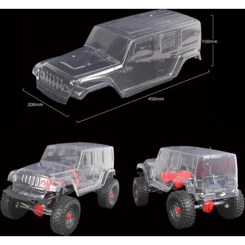 1:10 SCX10 RC Crawler Car D90 PVC Climbing Car Hard Plastic Transparent Body Shell 313mm Wheelbase Soft Shell DIY Spare Parts