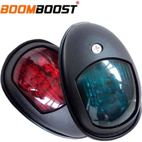 1 Pair ABS Plastic Waterproof Universal 12V Navigation Light Signal Lamp Red Green LED Light For Yacht Boat Marine