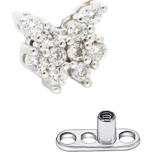 JHJT 1PC G23 Titanium Micro Dermal Anchor Skin Diver Implants Jewelry Body Piercing