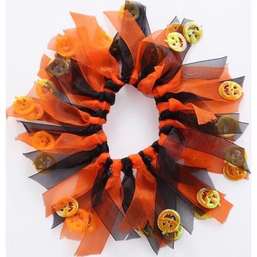 20PC/Lot Halloween Dog Accessories Tulle Collars Scarf Pumpkin Dog Ties Holiday Pet Supplies