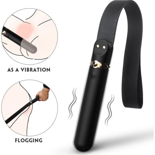 9 Frequency SM Whip Vibrator Spanking Bondage Slave Tool Role Play Couple Game Flirting Vibrator PU Leather Sex Toy For Adult