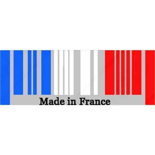 9x25cm 1pc New Made in France Flag Bar Code Car Funny Stickers PVC Decal Styling For Peugeot Citroen Renault Bugatti DS Dacia