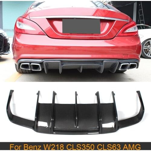 Car Rear Bumper Diffuser Lip Spoiler for Mercedes Benz W218 CLS350 CLS63 AMG 2012-2017 Car Rear Diffuser Carbon Fiber FRP