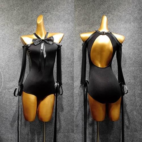 Ballroom Latin Dance Shirt Long Sleeve Streamer Bodysuit Women Flamenco Spanish Clothing Standard Waltz Performance Wear DN5543