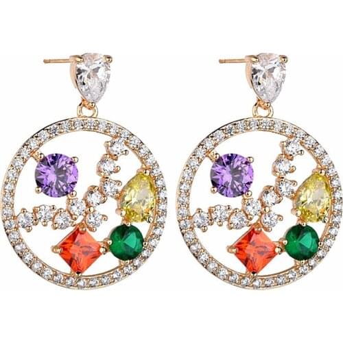 Bettyue Fashion Factory Wholesale Hot Sale AAA Cubic Zircon Geometric Jewelry Earring For Woman Gothic Style Wedding Party Gifts