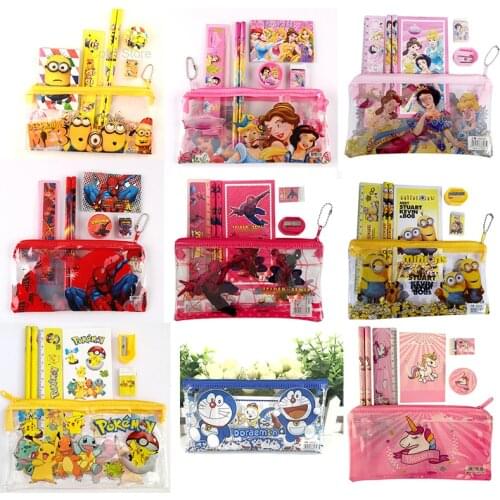 Children pencil case Kids school supplies stationery set cartoon all styles pencil case pencil Bag boys girls set
